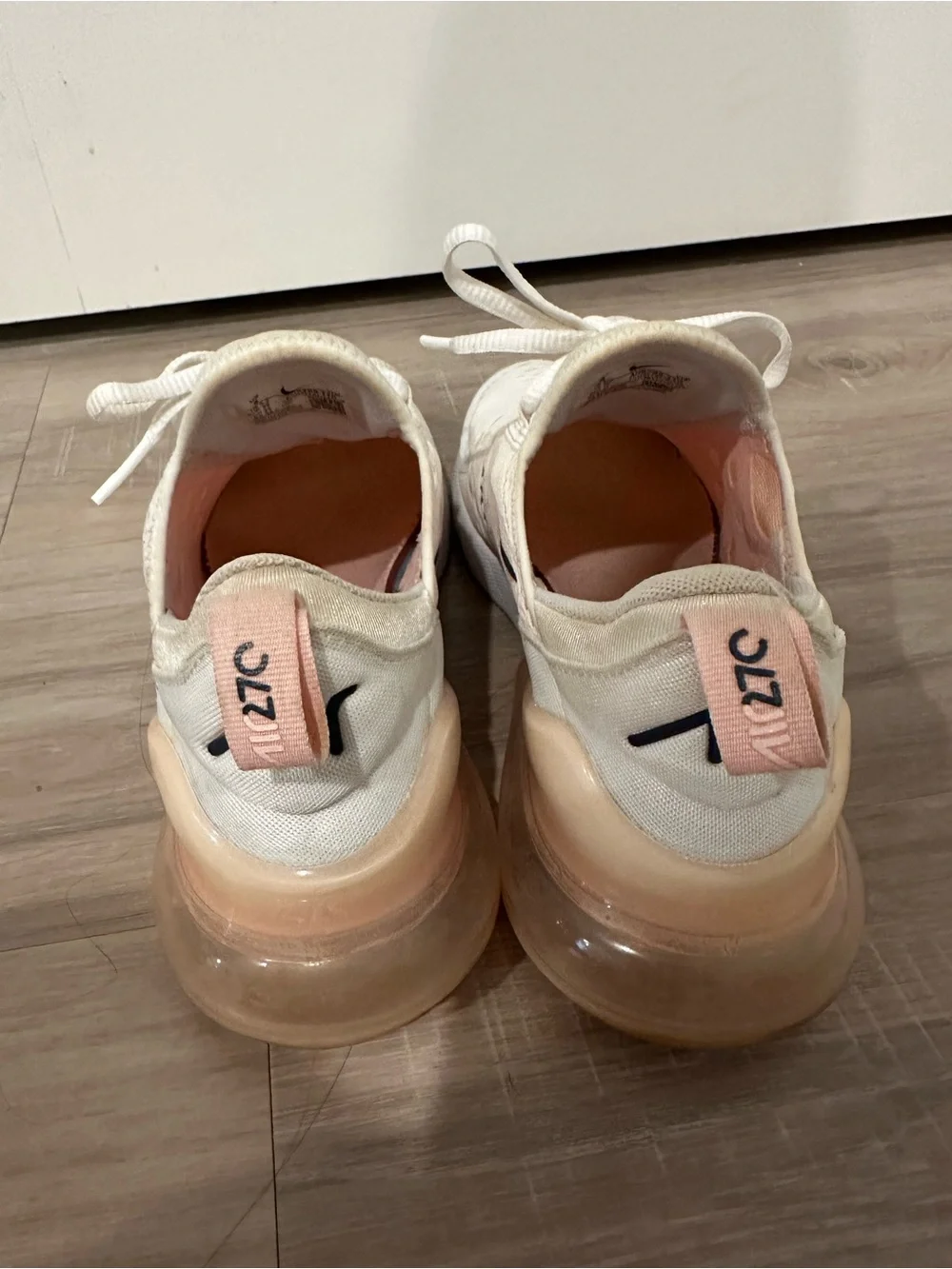 Nike Air Max 270 Sneakers in White and Peach